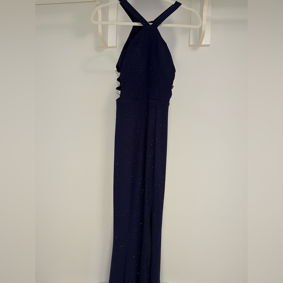 Navy sparkly halter prom dress - Picture 16 of 16